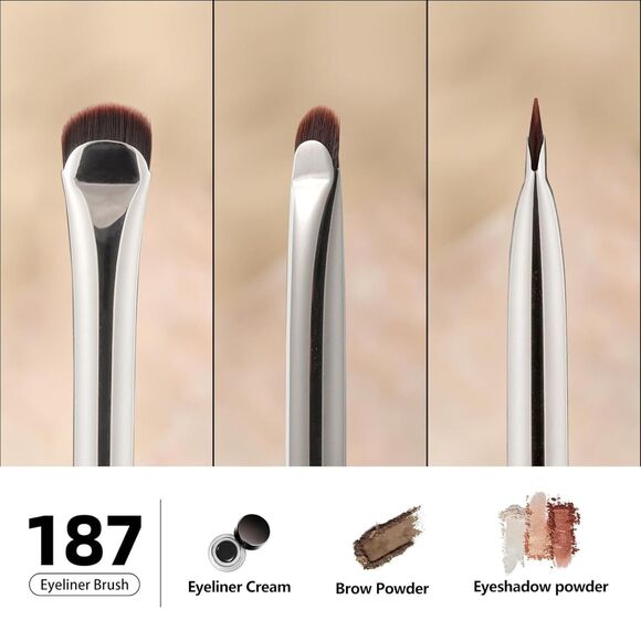 187 White curved Eyeliner Definer Crescent-Shaped Eyeliner and Brow Brush - Picture 4 of 5